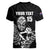 New Zealand Silver Fern Rugby Custom Women V-Neck T-Shirt Maori Tiki Black Version