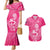 New Zealand Silver Fern Rugby Custom Couples Matching Mermaid Dress and Hawaiian Shirt Maori Tiki Pink Version