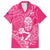 New Zealand Silver Fern Rugby Custom Family Matching Long Sleeve Bodycon Dress and Hawaiian Shirt Maori Tiki Pink Version