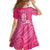 New Zealand Silver Fern Rugby Custom Family Matching Off The Shoulder Long Sleeve Dress and Hawaiian Shirt Maori Tiki Pink Version