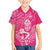New Zealand Silver Fern Rugby Custom Family Matching Off The Shoulder Long Sleeve Dress and Hawaiian Shirt Maori Tiki Pink Version