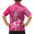 New Zealand Silver Fern Rugby Custom Family Matching Off Shoulder Maxi Dress and Hawaiian Shirt Maori Tiki Pink Version