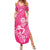 New Zealand Silver Fern Rugby Custom Family Matching Summer Maxi Dress and Hawaiian Shirt Maori Tiki Pink Version