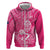 New Zealand Silver Fern Rugby Custom Hoodie Maori Tiki Pink Version