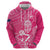 New Zealand Silver Fern Rugby Custom Hoodie Maori Tiki Pink Version