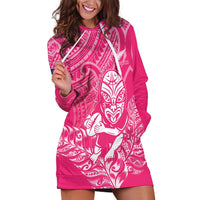 New Zealand Silver Fern Rugby Custom Hoodie Dress Maori Tiki Pink Version
