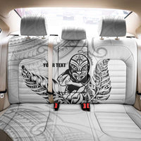 New Zealand Silver Fern Rugby Custom Back Car Seat Cover Maori Tiki White Version