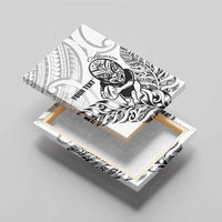 New Zealand Silver Fern Rugby Custom Canvas Wall Art Maori Tiki White Version