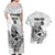 New Zealand Silver Fern Rugby Custom Couples Matching Off Shoulder Maxi Dress and Hawaiian Shirt Maori Tiki White Version