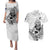 New Zealand Silver Fern Rugby Custom Couples Matching Puletasi and Hawaiian Shirt Maori Tiki White Version