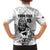 New Zealand Silver Fern Rugby Custom Family Matching Off Shoulder Maxi Dress and Hawaiian Shirt Maori Tiki White Version
