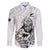 New Zealand Silver Fern Rugby Custom Family Matching Off Shoulder Maxi Dress and Hawaiian Shirt Maori Tiki White Version