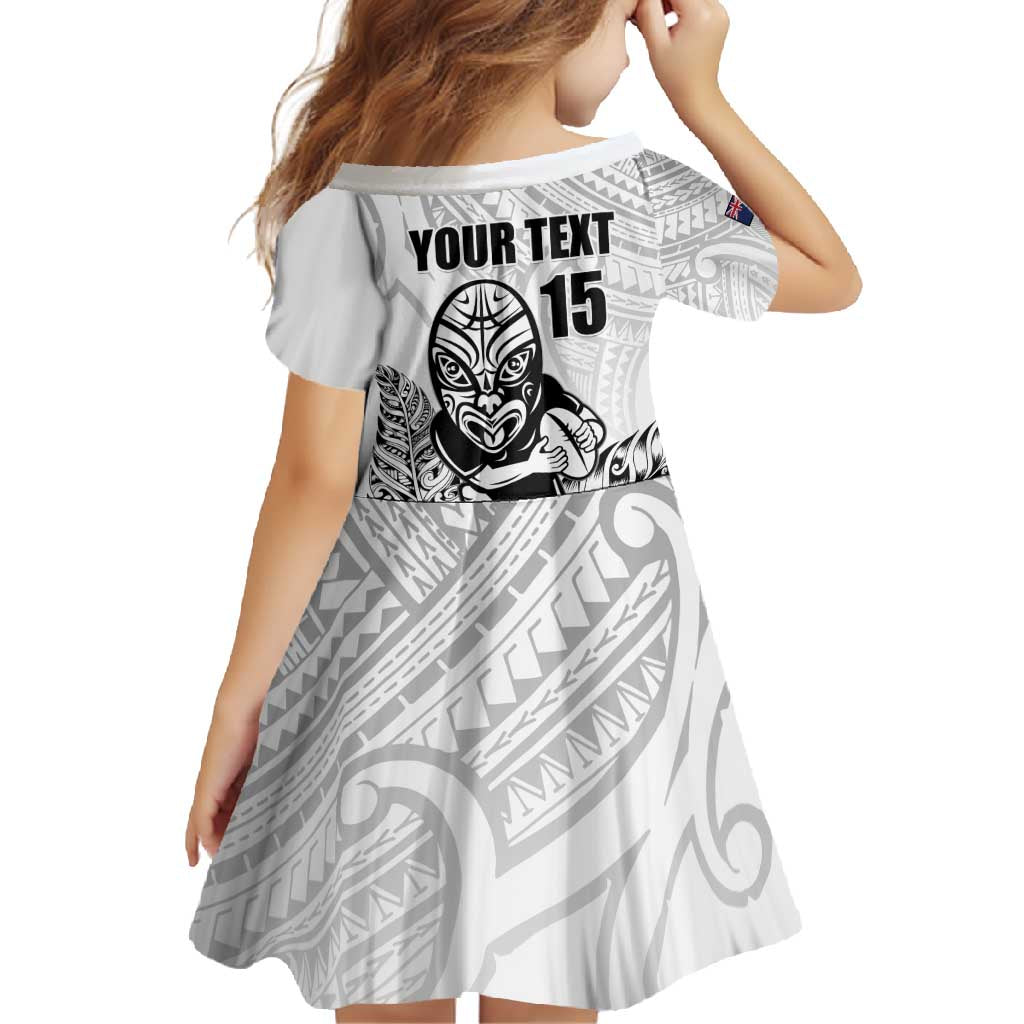 New Zealand Silver Fern Rugby Custom Family Matching Summer Maxi Dress and Hawaiian Shirt Maori Tiki White Version