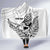 New Zealand Silver Fern Rugby Custom Hooded Blanket Maori Tiki White Version