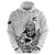 New Zealand Silver Fern Rugby Custom Hoodie Maori Tiki White Version