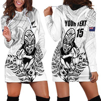 New Zealand Silver Fern Rugby Custom Hoodie Dress Maori Tiki White Version