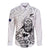 New Zealand Silver Fern Rugby Custom Long Sleeve Button Shirt Maori Tiki White Version