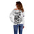 New Zealand Silver Fern Rugby Custom Off Shoulder Sweater Maori Tiki White Version