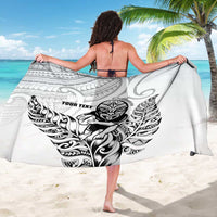 New Zealand Silver Fern Rugby Custom Sarong Maori Tiki White Version