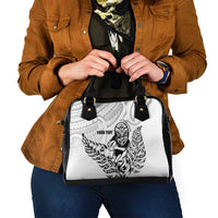 New Zealand Silver Fern Rugby Custom Shoulder Handbag Maori Tiki White Version