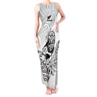 New Zealand Silver Fern Rugby Custom Tank Maxi Dress Maori Tiki White Version