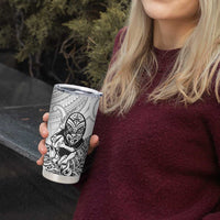 New Zealand Silver Fern Rugby Custom Tumbler Cup Maori Tiki White Version