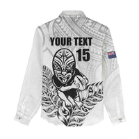 New Zealand Silver Fern Rugby Custom Women Casual Shirt Maori Tiki White Version