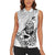 New Zealand Silver Fern Rugby Custom Women Sleeveless Polo Shirt Maori Tiki White Version