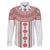 Bulgarian Embroidery Style Seamless Pattern Family Matching Off The Shoulder Long Sleeve Dress and Hawaiian Shirt