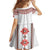 Bulgarian Embroidery Style Seamless Pattern Family Matching Off Shoulder Short Dress and Hawaiian Shirt
