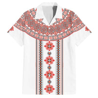 Bulgarian Embroidery Style Seamless Pattern Family Matching Puletasi and Hawaiian Shirt