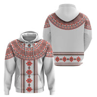 Bulgarian Embroidery Style Seamless Pattern Hoodie