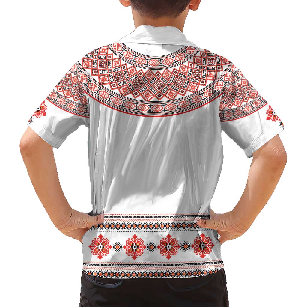 Bulgarian Embroidery Style Seamless Pattern Kid Hawaiian Shirt