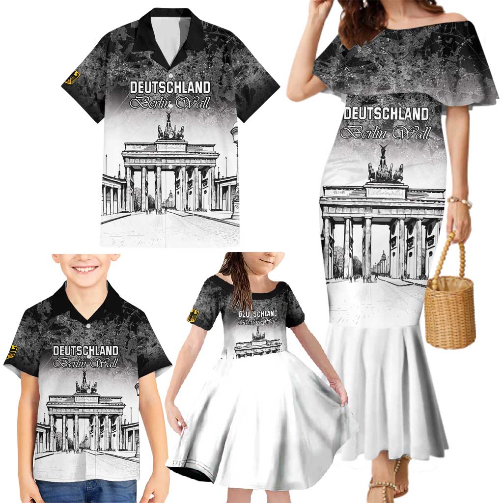 Personalized Germany Berlin Wall Family Matching Mermaid Dress and Hawaiian Shirt Tag der Deutschen Einheit
