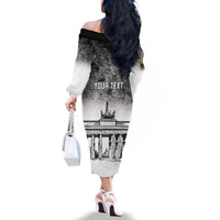 Personalized Germany Berlin Wall Family Matching Off The Shoulder Long Sleeve Dress and Hawaiian Shirt Tag der Deutschen Einheit