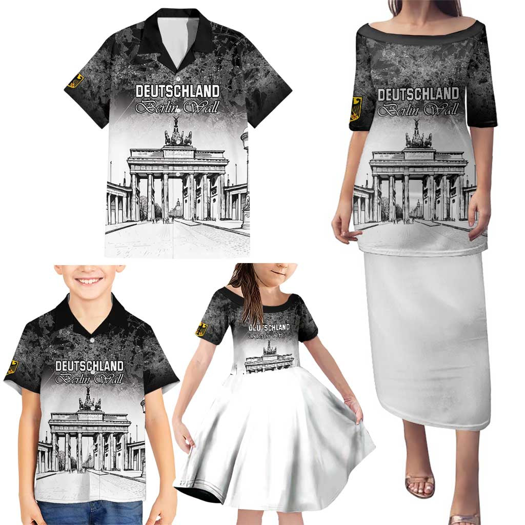 Personalized Germany Berlin Wall Family Matching Puletasi and Hawaiian Shirt Tag der Deutschen Einheit