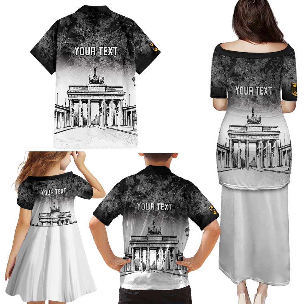 Personalized Germany Berlin Wall Family Matching Puletasi and Hawaiian Shirt Tag der Deutschen Einheit