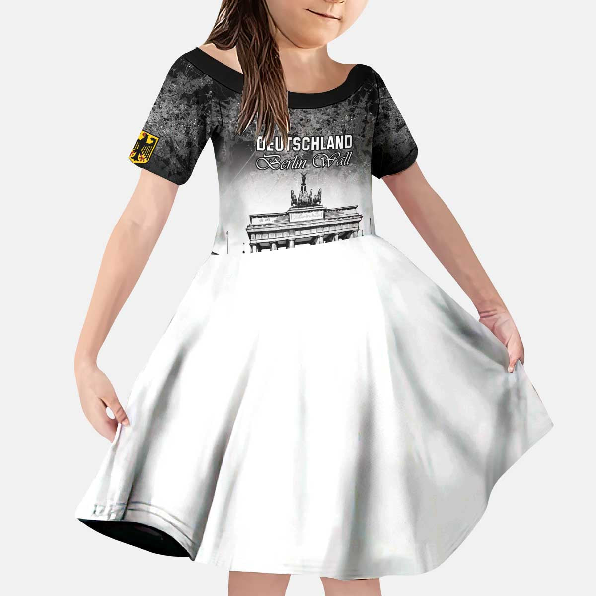 Personalized Germany Berlin Wall Kid Short Sleeve Dress Tag der Deutschen Einheit