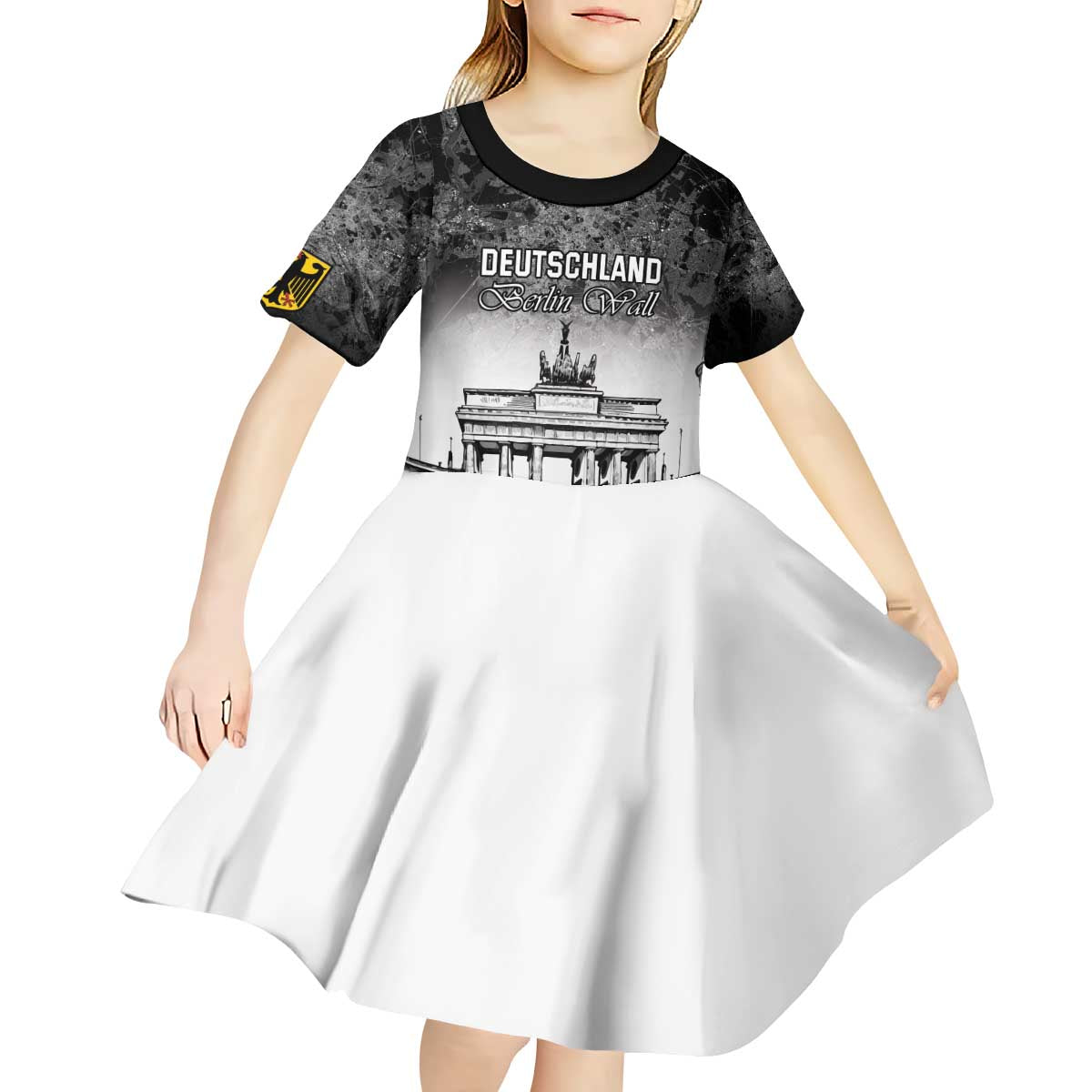Personalized Germany Berlin Wall Kid Short Sleeve Dress Tag der Deutschen Einheit