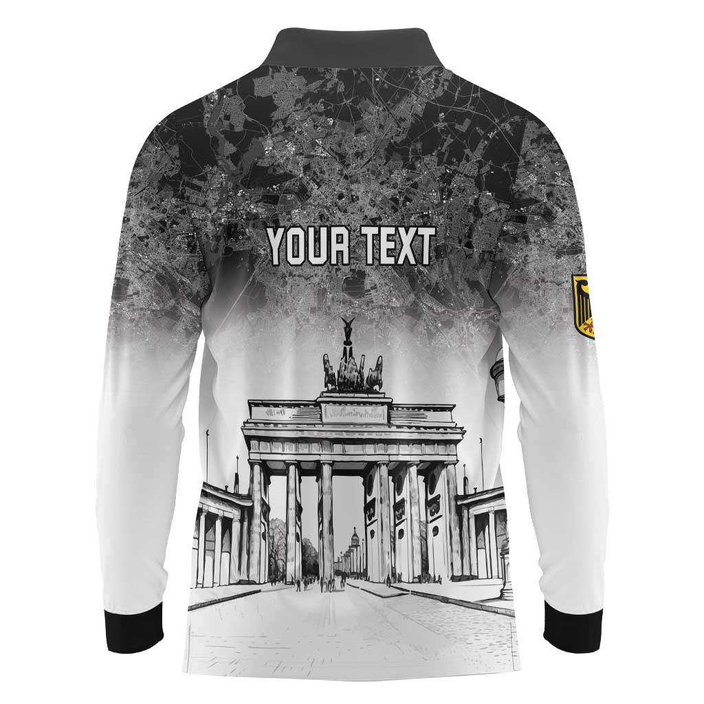 Personalized Germany Berlin Wall Long Sleeve Polo Shirt Tag der Deutschen Einheit