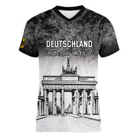 Personalized Germany Berlin Wall Women V-Neck T-Shirt Tag der Deutschen Einheit