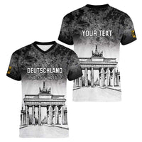 Personalized Germany Berlin Wall Women V-Neck T-Shirt Tag der Deutschen Einheit