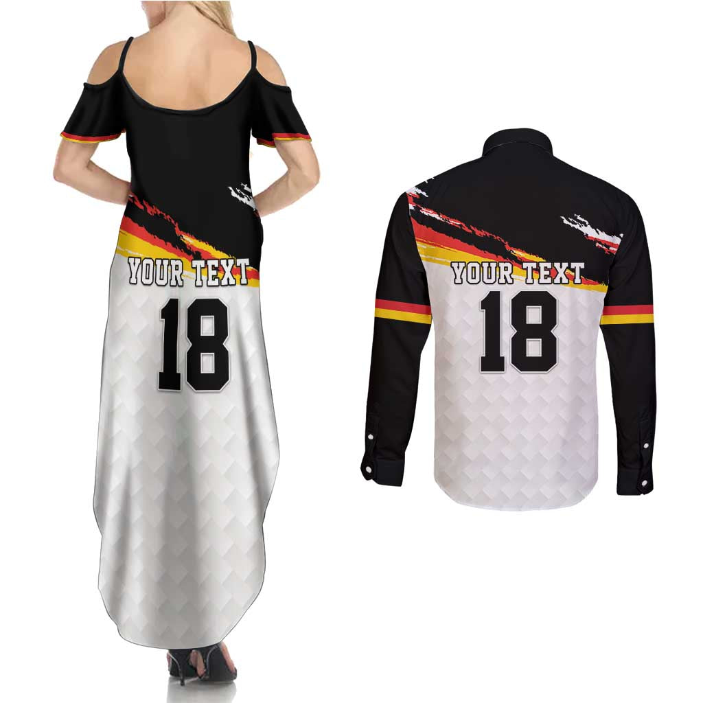 Custom Germany Football Couples Matching Summer Maxi Dress and Long Sleeve Button Shirt Come On DFB-Team