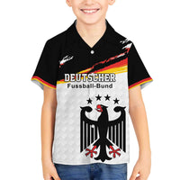 Custom Germany Football Family Matching Off The Shoulder Long Sleeve Dress and Hawaiian Shirt Come On DFB-Team
