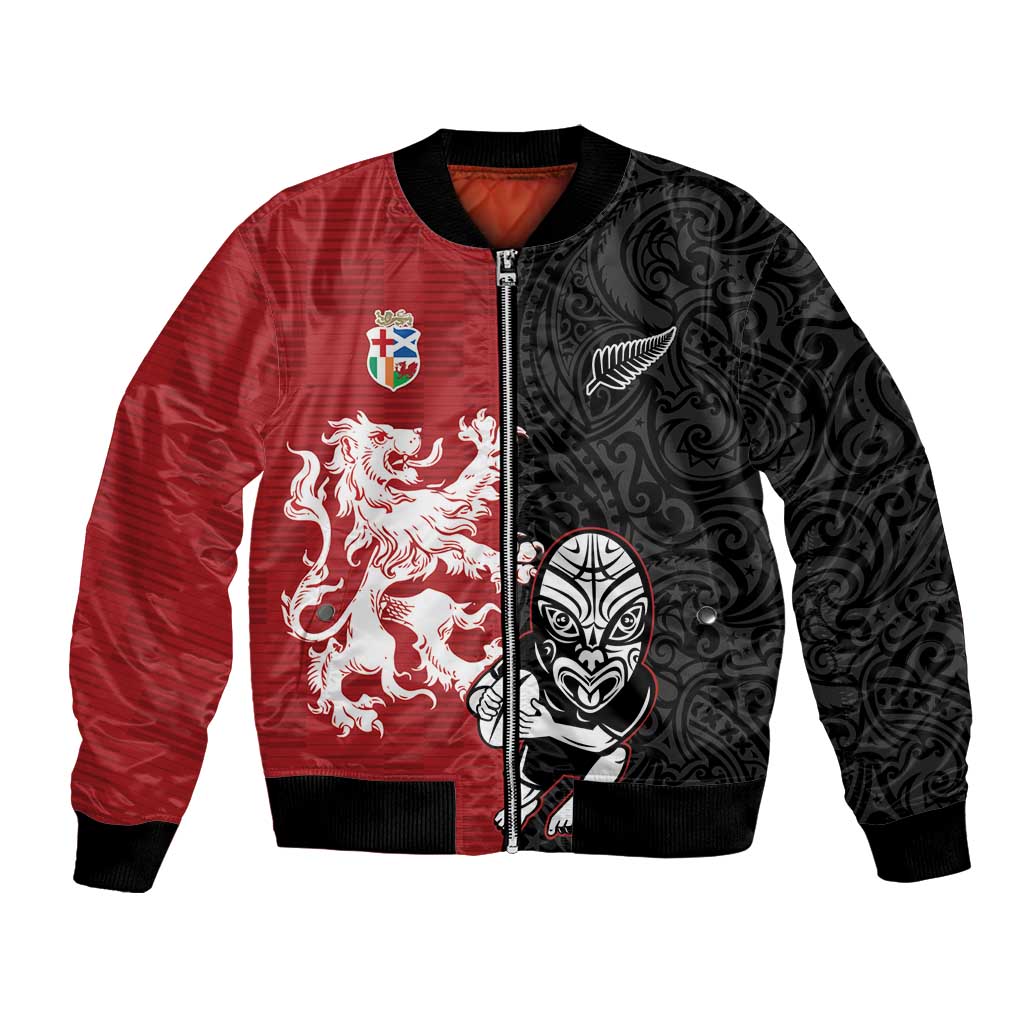 Custom British Lions New Zealand Bomber Jacket Unique Style LT18 Unisex Red - Polynesian Pride