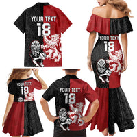 Custom British Lions New Zealand Family Matching Mermaid Dress and Hawaiian Shirt Unique Style - Polynesian Pride