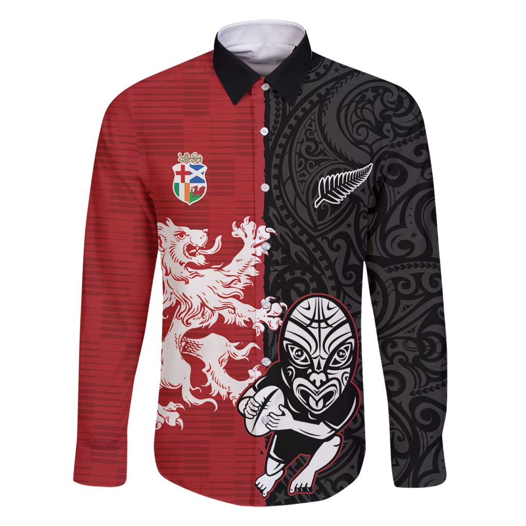 Custom British Lions New Zealand Family Matching Off Shoulder Short Dress and Hawaiian Shirt Unique Style - Polynesian Pride