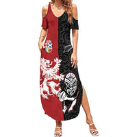 Custom British Lions New Zealand Family Matching Summer Maxi Dress and Hawaiian Shirt Unique Style - Polynesian Pride