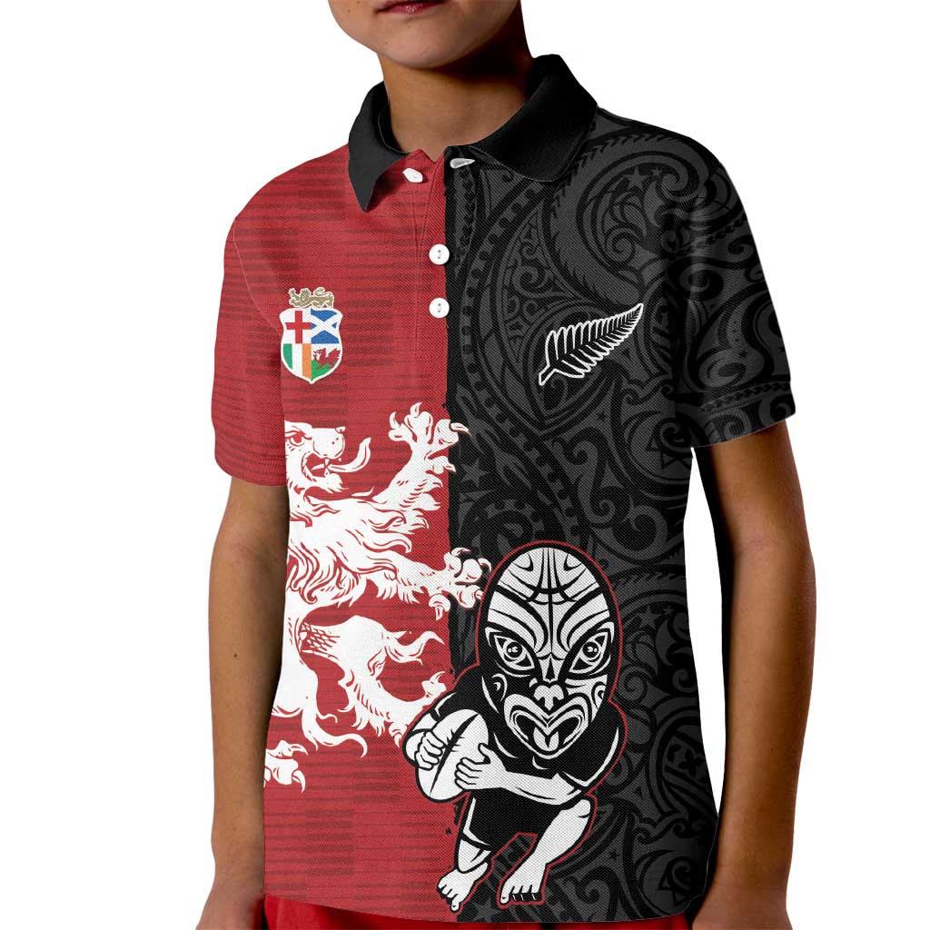 Custom British Lions New Zealand Kid Polo Shirt Unique Style LT18 Kid Red - Polynesian Pride