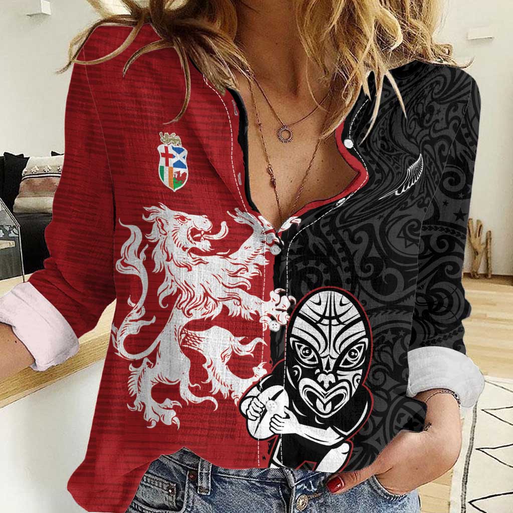 Custom British Lions New Zealand Women Casual Shirt Unique Style - Polynesian Pride
